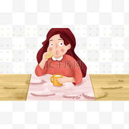少女在吃饼干