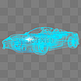 汽车科技智能魔幻数据光点状线侧面蓝色轿车