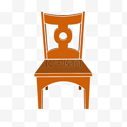 橙色的椅子图片_橙色的家具椅子插画