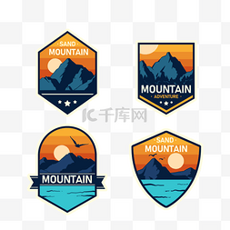 户外运动素材图片_户外运动登山贴纸logo