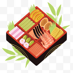 彩色重阳图片_可爱风格日本节日osechi ryori