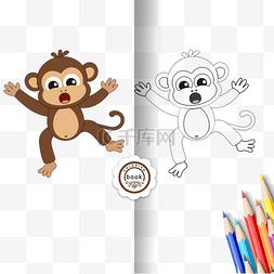 猴子monkey图片_monkey clipart black and white 猴子儿童