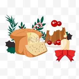 面包蛋糕糕点图片_圣诞节大面包蛋糕panettone