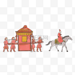 古代的城墙招亲图片_古风中国风古代迎亲花轿新郎