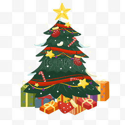 圣诞狂欢大促图片_红绿圣诞树礼物盒