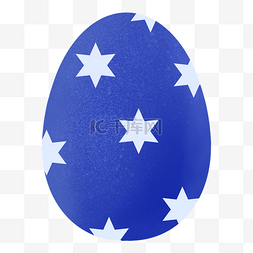 蓝色底星星装饰复活节彩蛋
