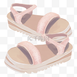 粉色凉鞋图片_粉色凉鞋卡通装饰