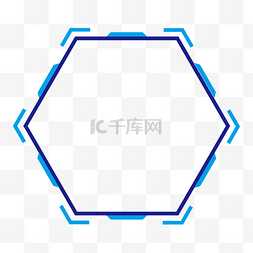 科技六边形蓝色线框