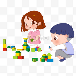 教育亲子图片_玩具积木孩子儿童玩耍