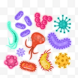 细菌口罩图片_病毒细菌微生物冠状病毒医学图