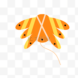黄色蝴蝶结装饰的风筝
