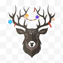 圣诞 挂着礼物鹿头