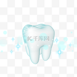 牙科广告图片_用光点装饰的三维白牙