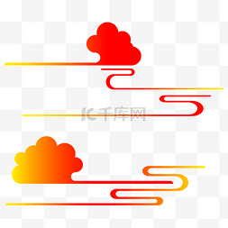中国风线条云纹图片_中国风祥云金色红色