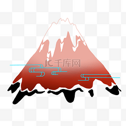 日本富士山插画