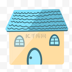 蓝色屋顶房屋 
