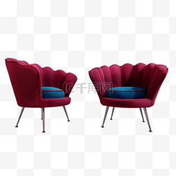 沙发PNG图图片_立体绒布椅子png图