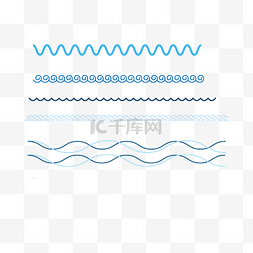 波涛汹涌的河图片_线条简单矢量波浪边素材