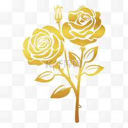 情人节花朵装饰图片_情人节爱情烫金玫瑰
