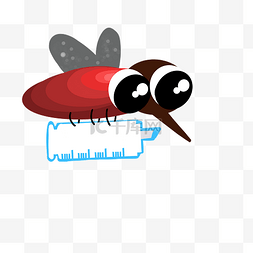 红色蚊子卡通昆虫