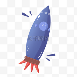 装饰火箭图片_紫色卡通手绘六一儿童节装饰火箭