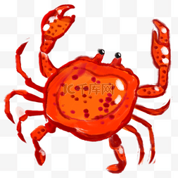 手绘卡通红色螃蟹