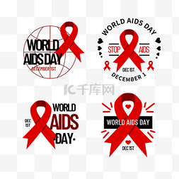 world aids day丝带宣传徽章