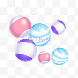 彩色圆球立体图片_立体彩球灯球