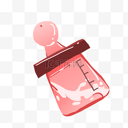 红色婴儿奶瓶插图