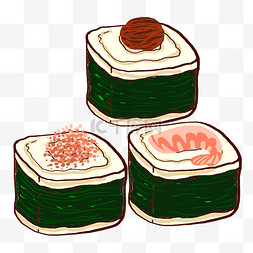 日式插画图片_各种口味日式寿司