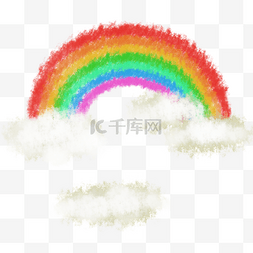 蜡笔肌理厚涂彩虹