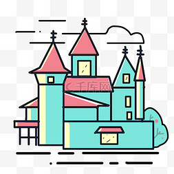 绿色城堡堡垒建筑