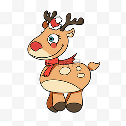 可爱圣诞节麋鹿图片_可爱卡通小鹿创意