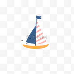 夏天夏日帆船卡通免抠素材