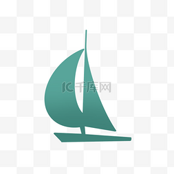 可用的图片_蓝色渐变帆船图标