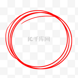 线圈手绘图片_手绘抽象红线圈