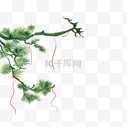 中国风松树剪纸图片_松枝古典中国风松树