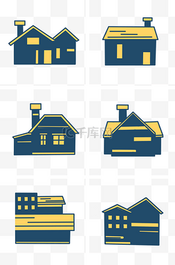 楼房房子图标图片_矢量房子图标集合