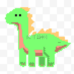 绿色恐龙像素画