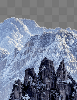 黄山雪图片_雪山峰和云海的照片