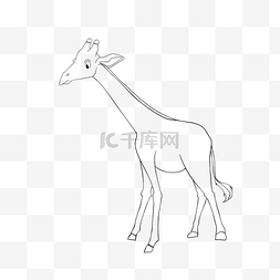 手绘儿童画线图片_giraffe clipart black and white 可爱长颈