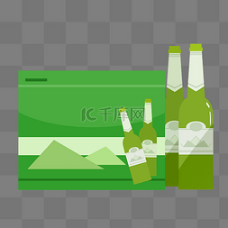 绿色包装一箱啤酒