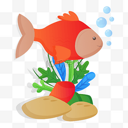 鱼泡泡图片_浴缸游着的鱼元素