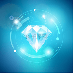 蓝光科技感图片_科技感钻石