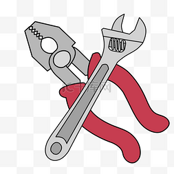 铁锤和扳手图片_修理工具钳子扳手插画