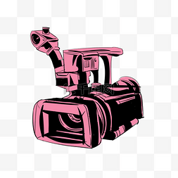 摄像机器材图片_粉色的摄像机插画