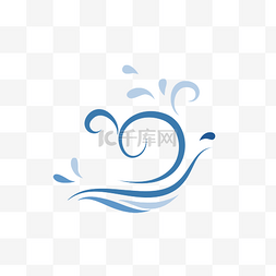 水，水花，浪花图片_矢量图蓝色的浪花