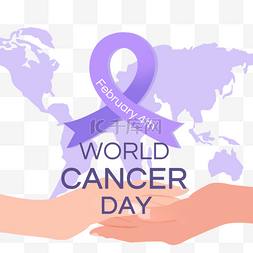 world cancer day紫色丝带身体健康互
