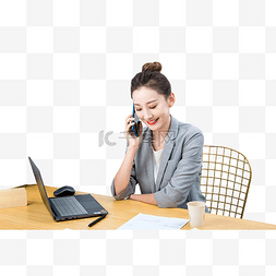 打电话的商务图片_商务人像正在打电话的女职员