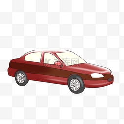 一辆红色小轿车插图